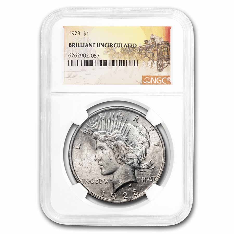 Buy 1923 Stage Coach Peace Dollar BU NGC