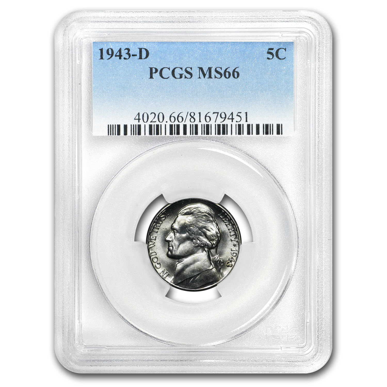 Buy 1943-D Jefferson Nickel MS-66 PCGS