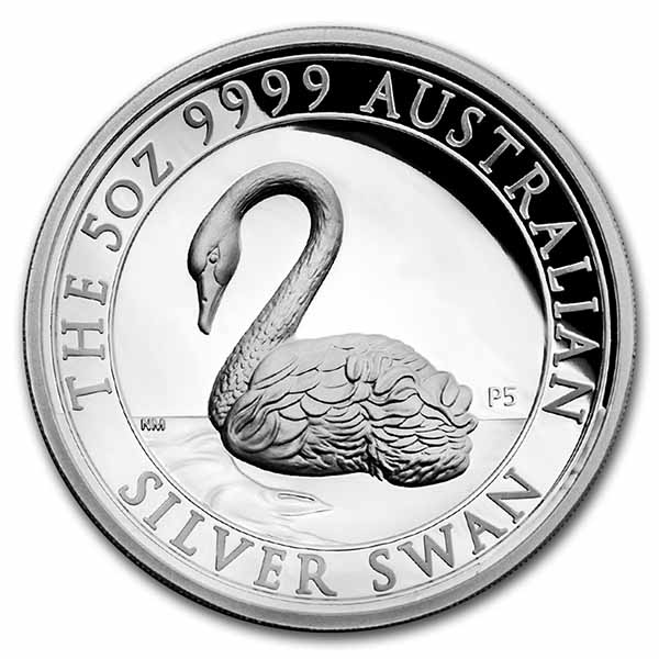 Buy 2021 AUS 5 oz Silver Swan Prf HR w/Box & COA