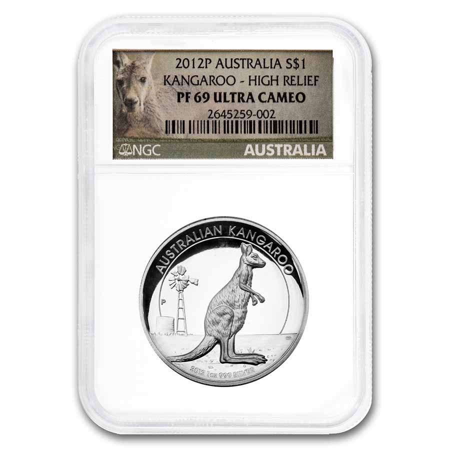 Buy 2012-P Australia 1 oz Silver Kangaroo PF-69 NGC (High Relief) - Click Image to Close