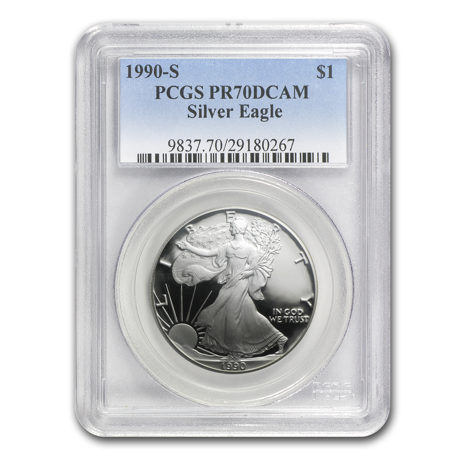 Buy 1990-S Proof American Silver Eagle PR-70 PCGS