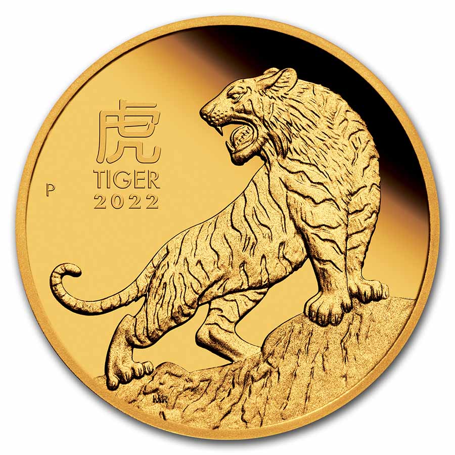 Buy 2022 Australia 1/4 oz Gold Lunar Tiger Proof (w/Box & COA)