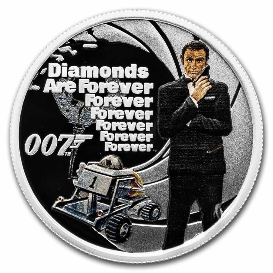 Buy 2021 Tuvalu 1/2 oz Silver 007 James Bond Diamonds are Forever