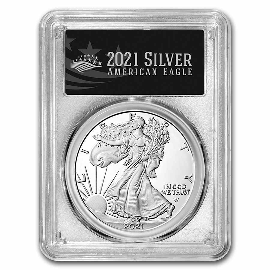 Buy 2021-S American Silver Eagle PR-70 PCGS (FDI, Black, Type 2)