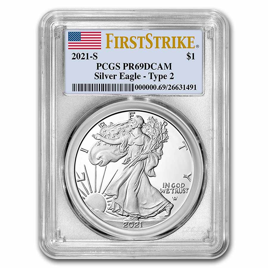 Buy 2021-S American Silver Eagle PR-69 PCGS (Type 2)