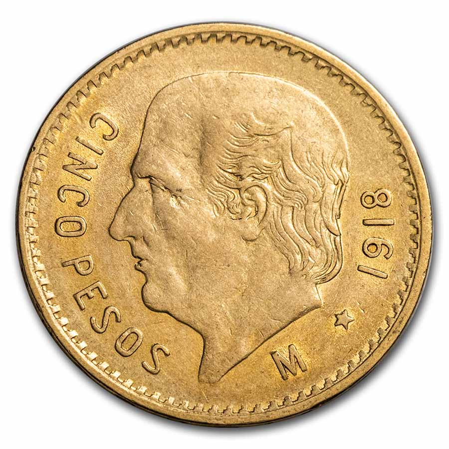 Buy 1918 Mexico Gold 5 Pesos BU - Click Image to Close
