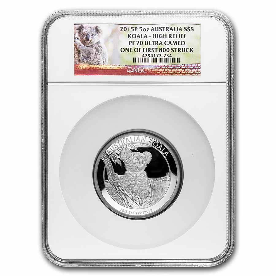 Buy Australia 5 oz Silver Koala PF-70 NGC (Random Year)