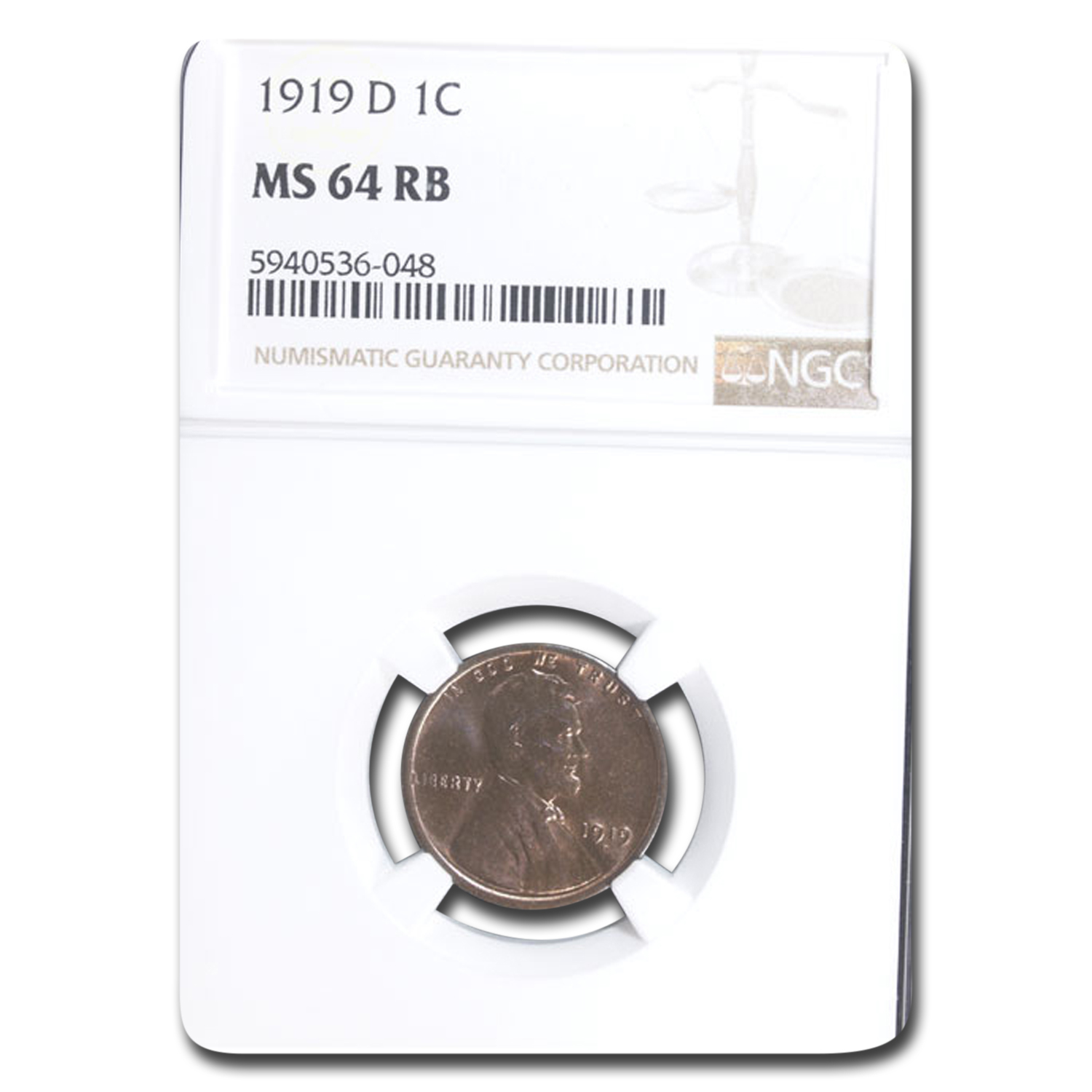 Buy 1919-D Lincoln Cent MS-64 NGC (Red/Brown)