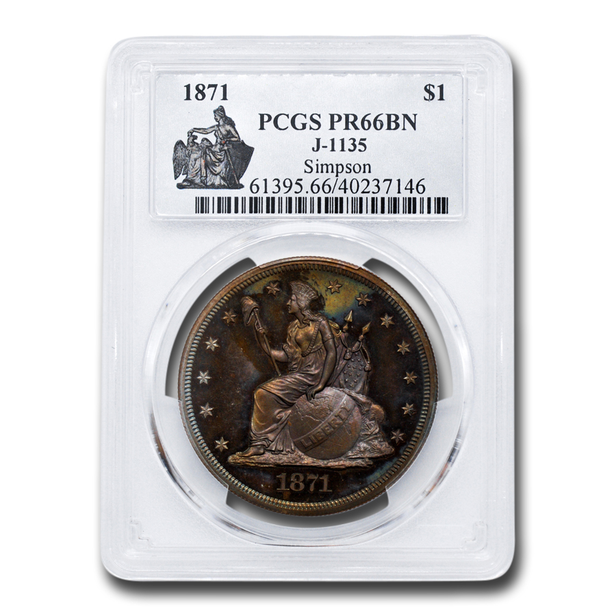 Buy 1871 Pattern Dollar PR-66 PCGS (Brown, J-1135)