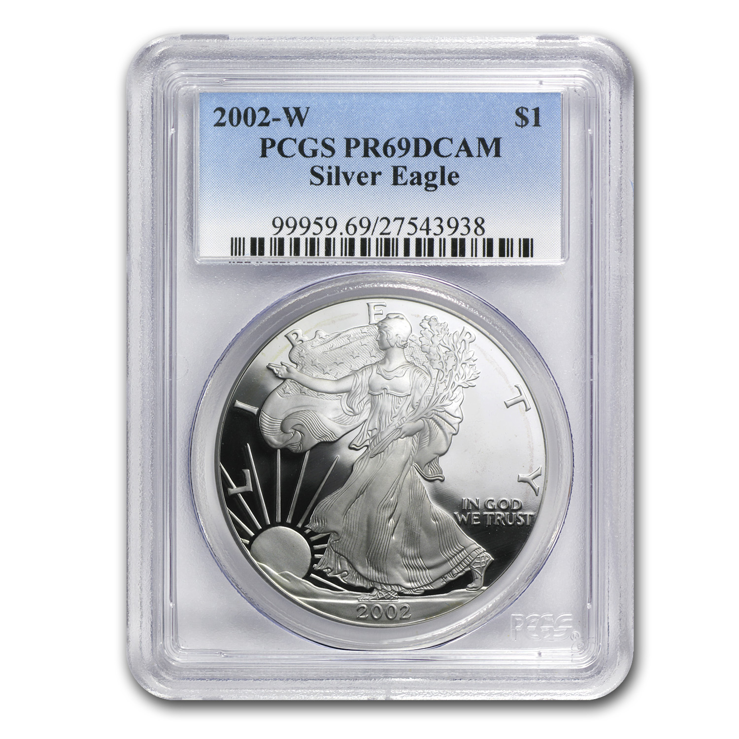 Buy 2002-W Proof American Silver Eagle PR-69 PCGS