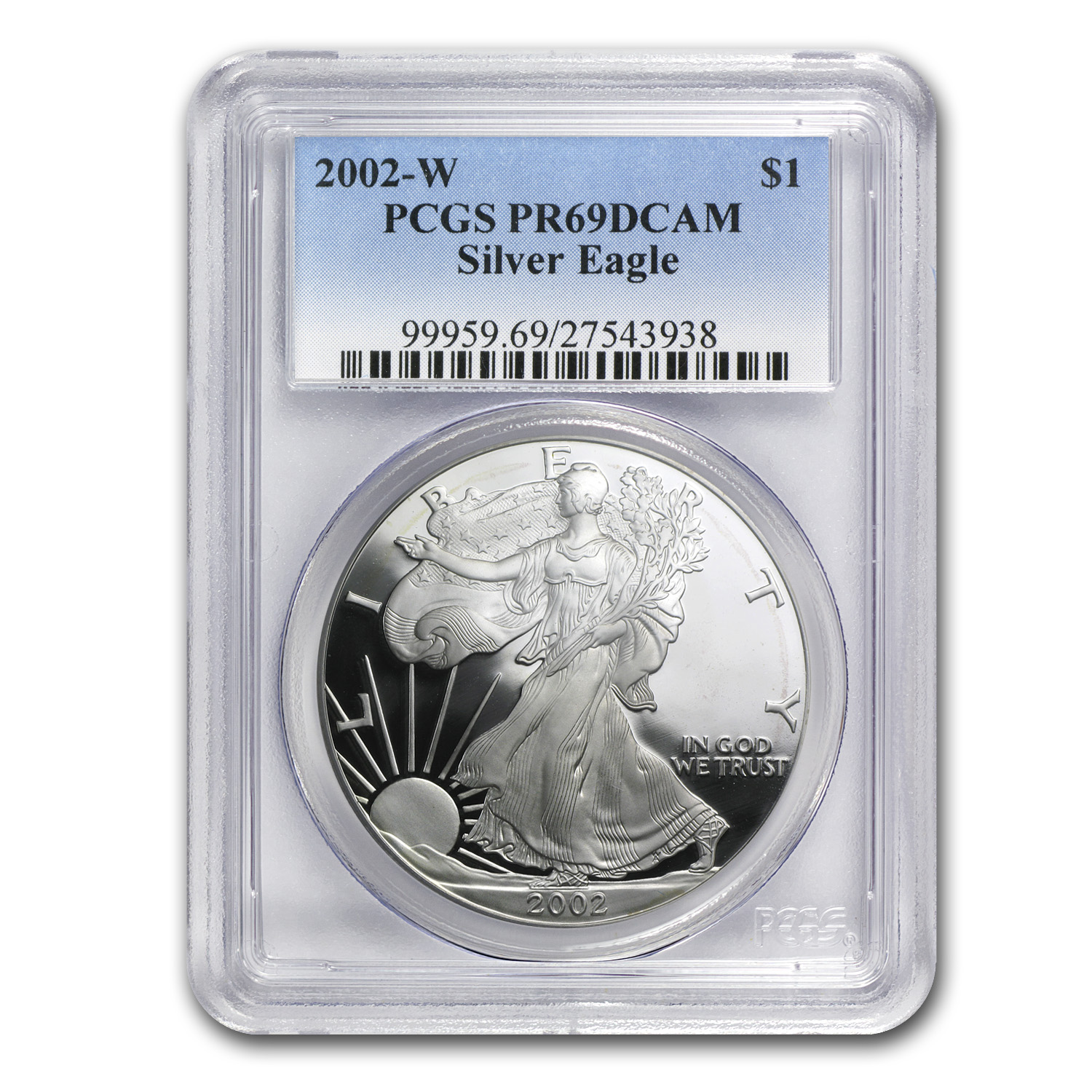 Buy 2002-W Proof American Silver Eagle PR-69 PCGS