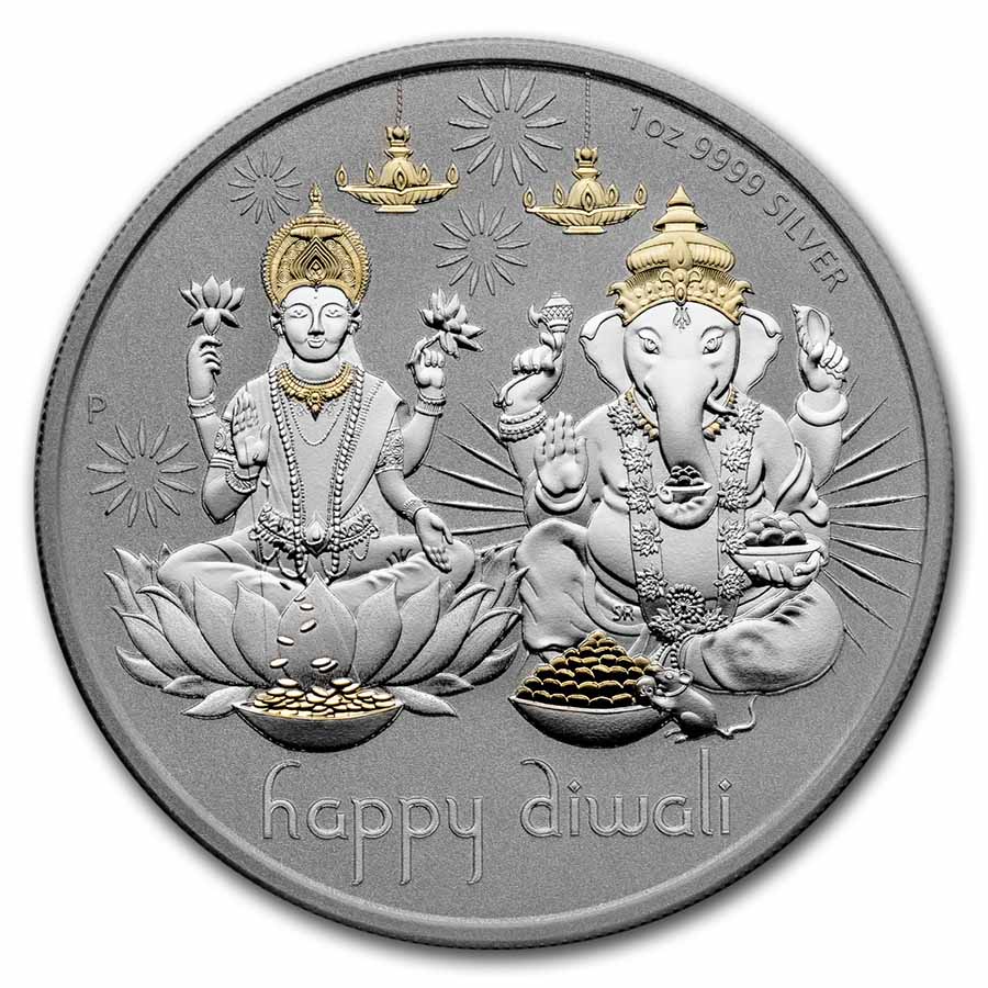 Buy 2021 Tuvalu 1 oz Silver $1 Diwali Medallion Proof - Click Image to Close