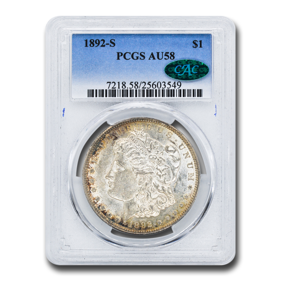 Buy 1892-S Morgan Dollar AU-58 PCGS CAC