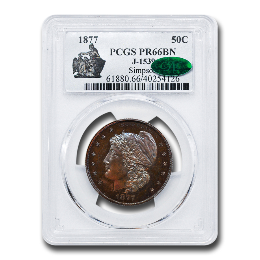 Buy 1877 Half Dollar Pattern PR-66 PCGS CAC (Brown, J-1539)