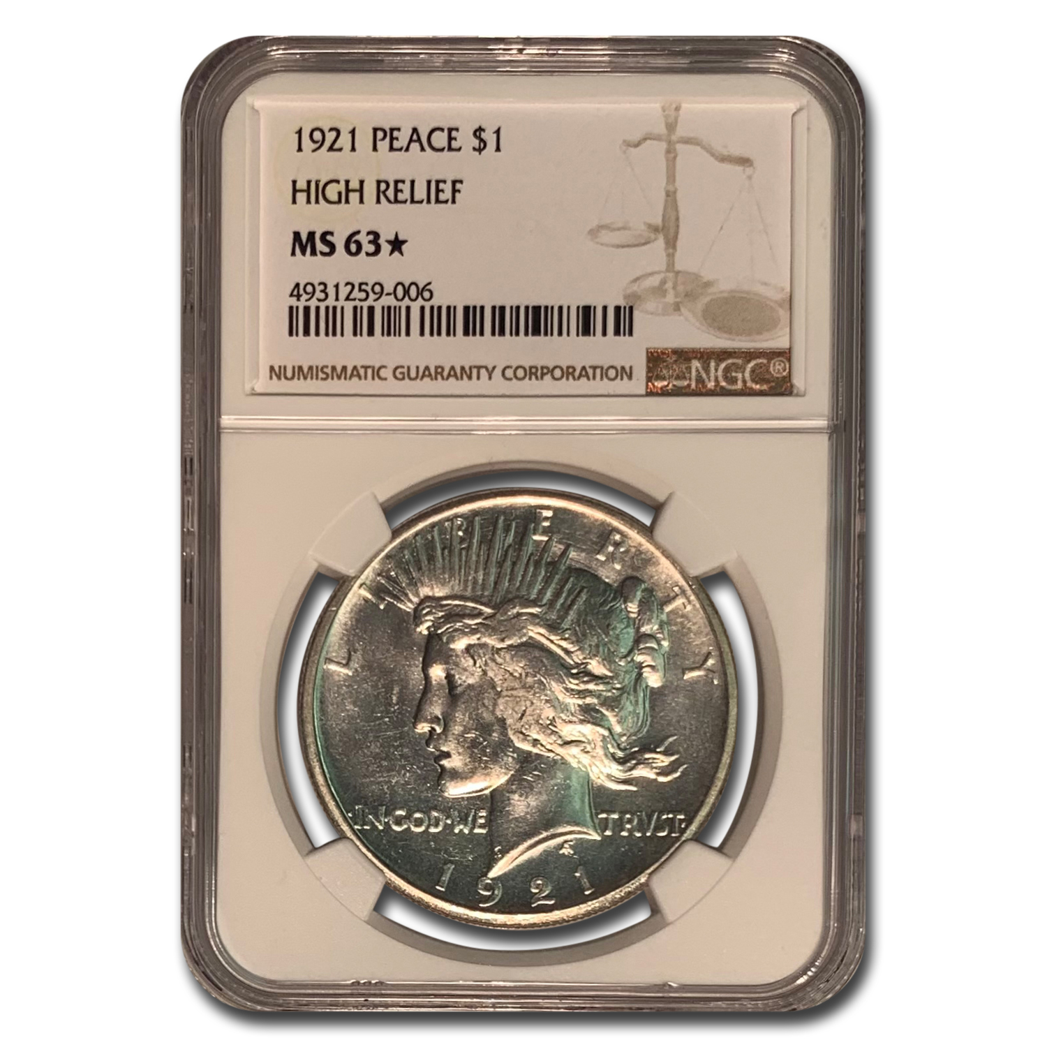 Buy 1921 Peace Dollar MS-63* NGC (Semi-PL)