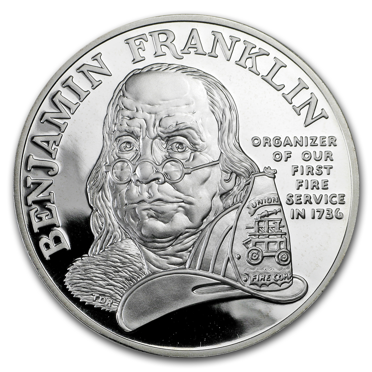 Buy 1992 1 oz Silver Ben Franklin Firefighters Medal Proof