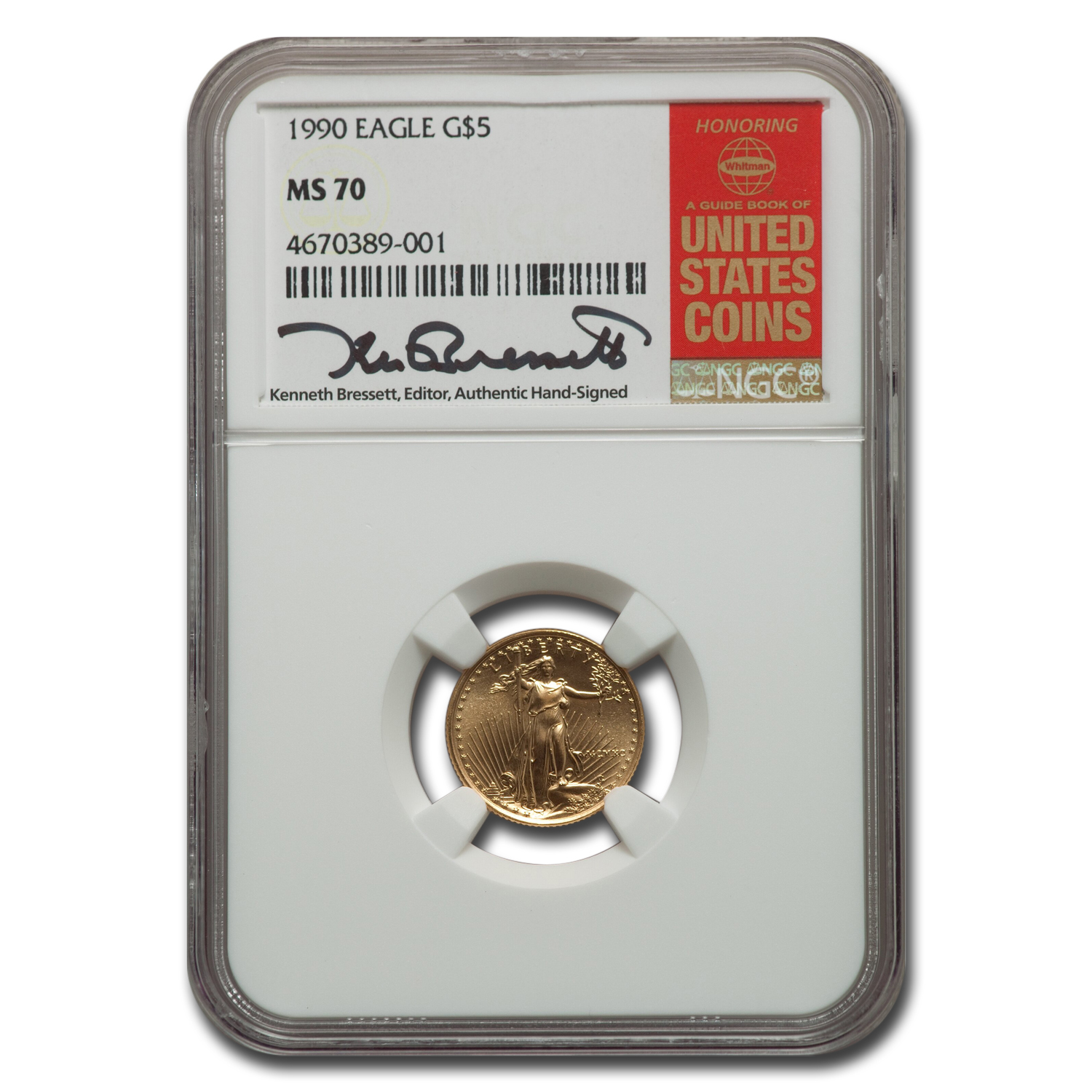 Buy 1990 1/10 oz American Gold Eagle MS-70 NGC (Bressett)