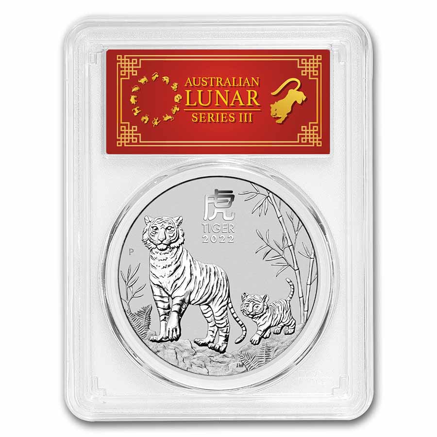 Buy 2022-P AUS 1 oz Silver Lunar Tiger MS-70 PCGS (FS, Red Label)