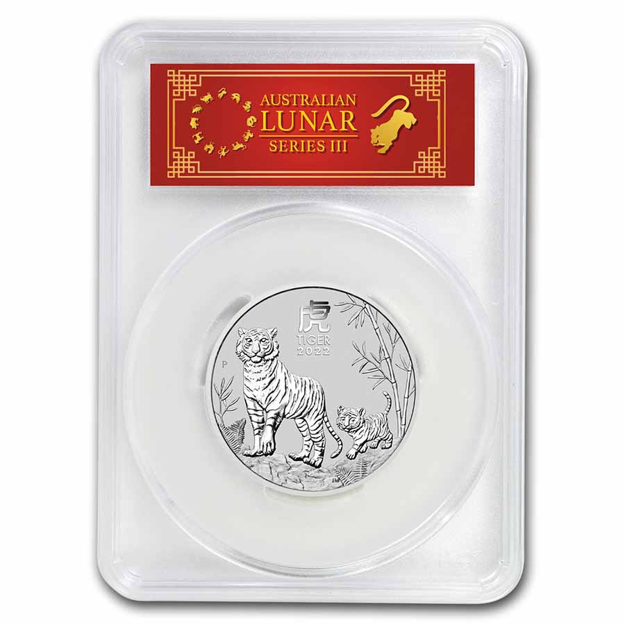 Buy 2022-P Australia 2 oz Silver Lunar Tiger MS 70 (FS, Red Label)