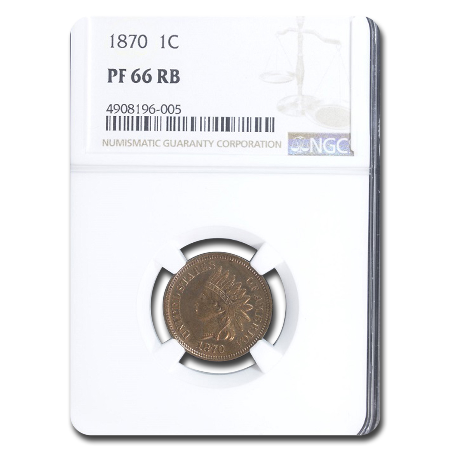 Buy 1870 Indian Head Cent PF-66 NGC (Red/Brown)