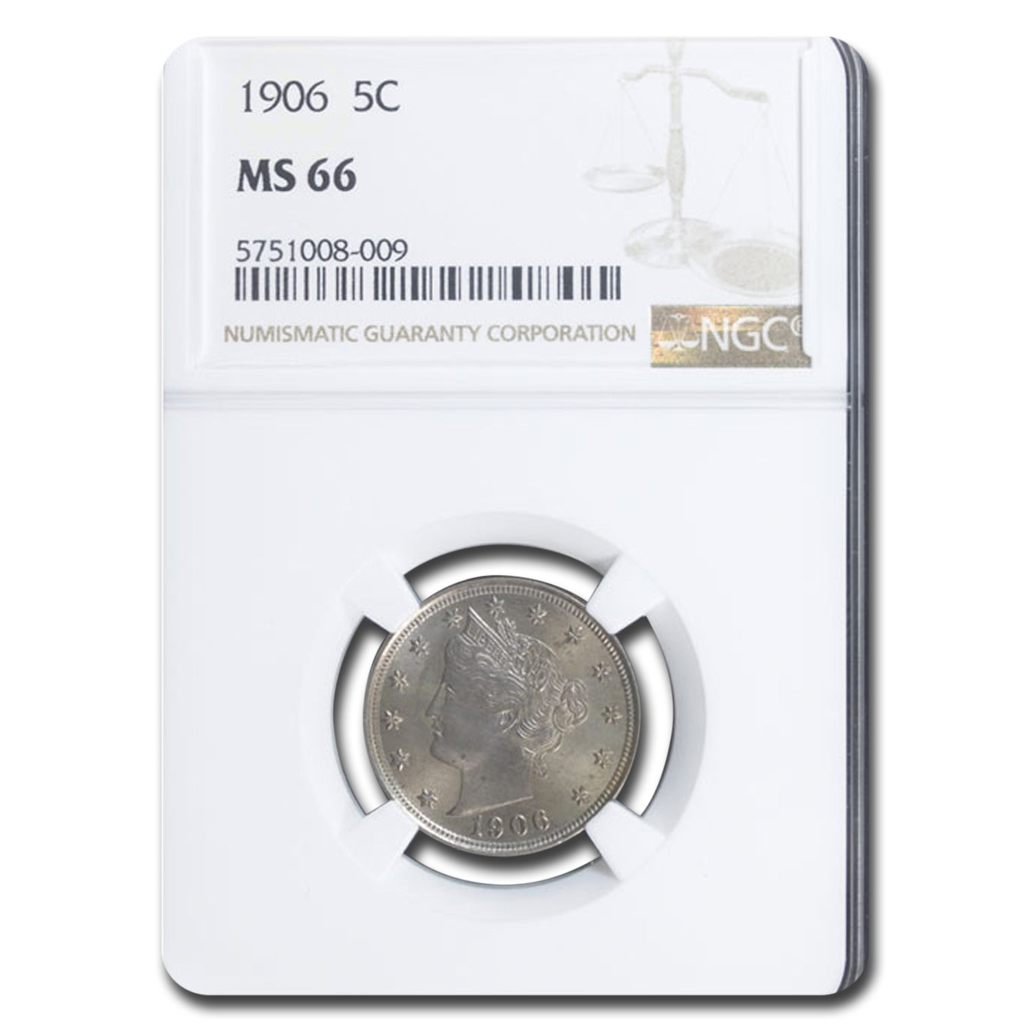 Buy 1906 Liberty Head V Nickel MS-66 NGC