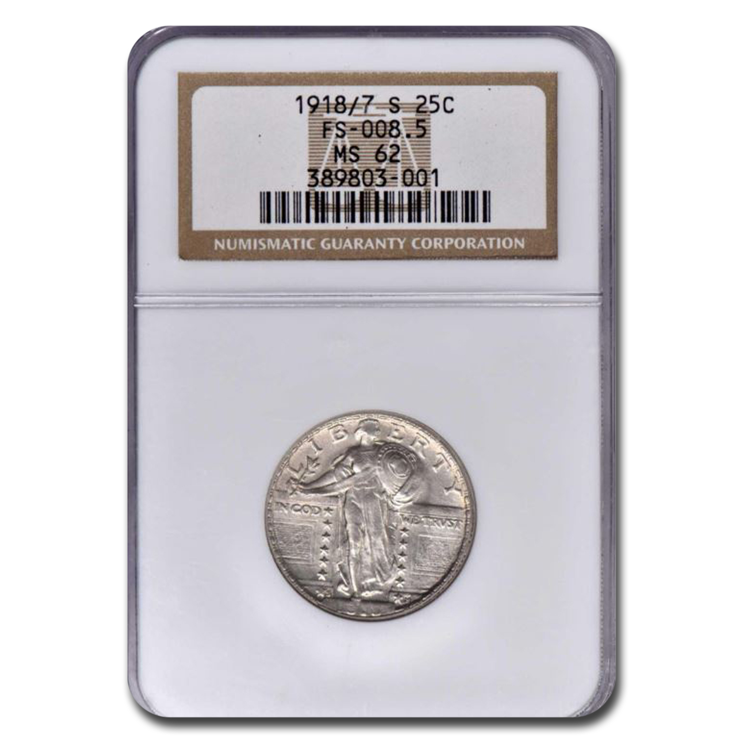 Buy 1918/7-S Standing Liberty Quarter MS-62 NGC (FS-008.5)