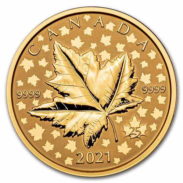 Buy 2021 Canada 1 oz Gold $200 Maple Leaf Celebration Piedfort