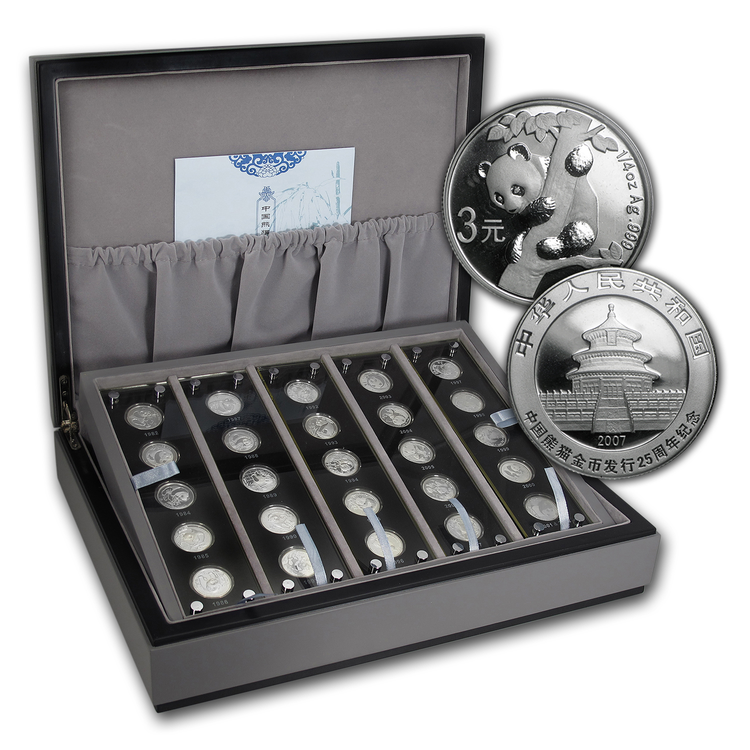 Buy 2007 China 25-Coin Silver 25th Anniv Panda Proof Set