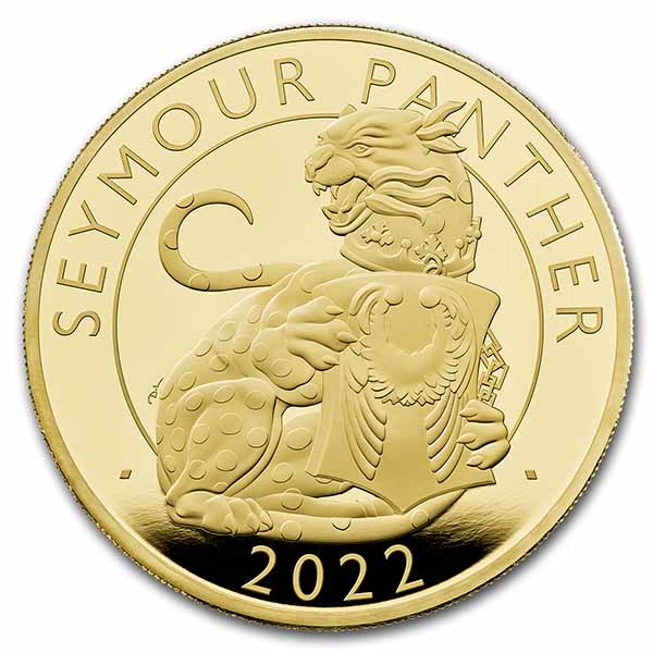 Buy 2022 5 oz Gold Royal Tudor Beasts Seymour Panther Prf (Box/COA)
