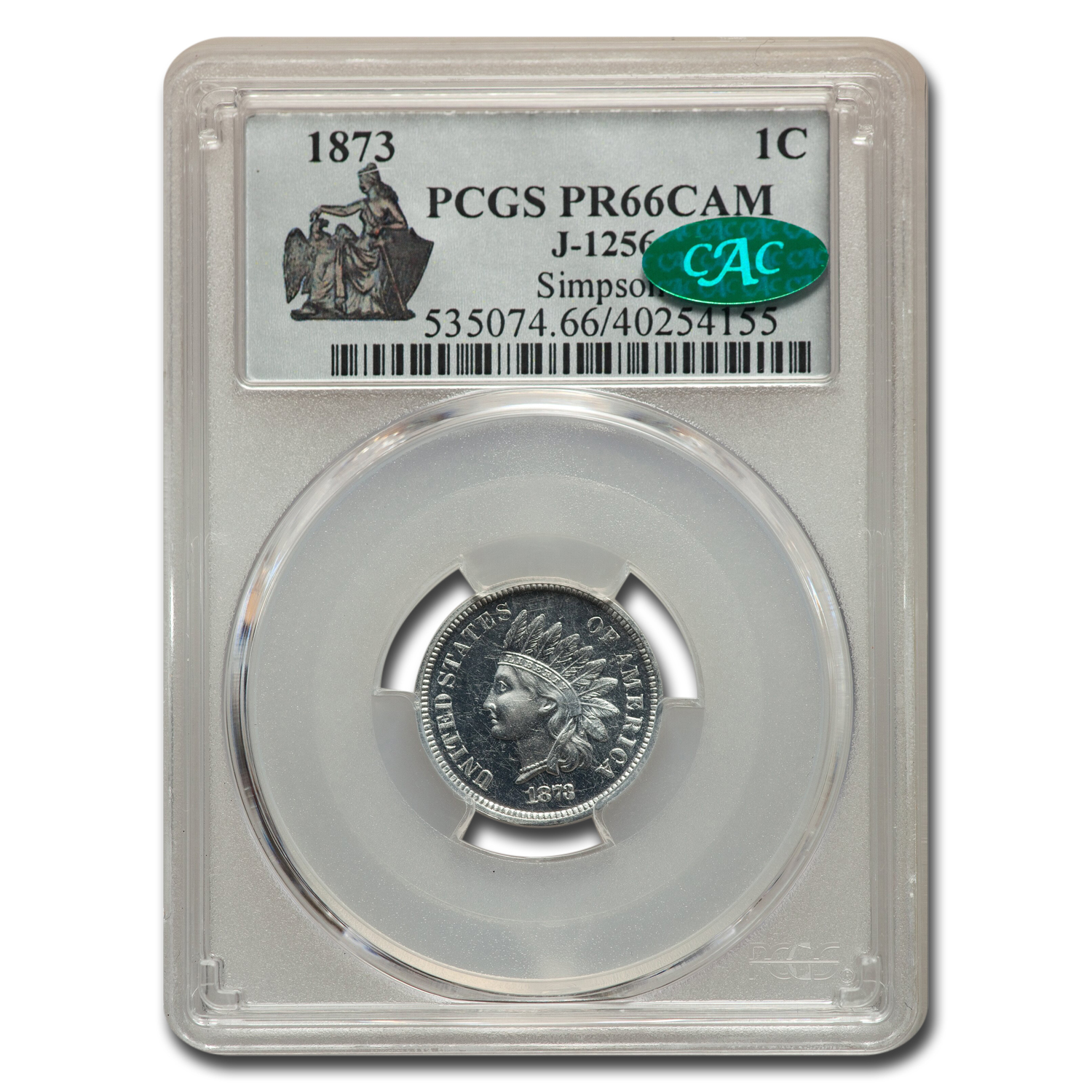 Buy 1873 One Cent Pattern PR-66 Cameo PCGS CAC (J-1256)