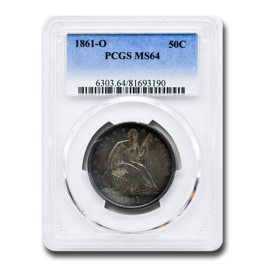 Buy 1861-O Liberty Seated Half Dollar MS-64 PCGS