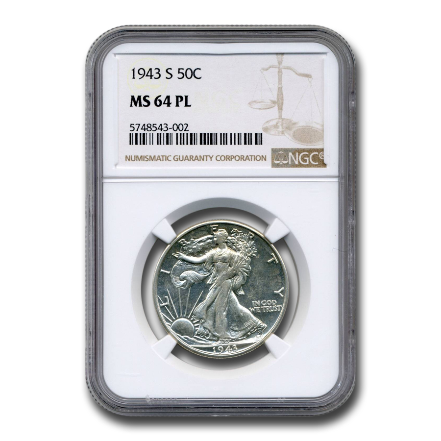 Buy 1943-S Walking Liberty Half Dollar MS-64 NGC (PL)