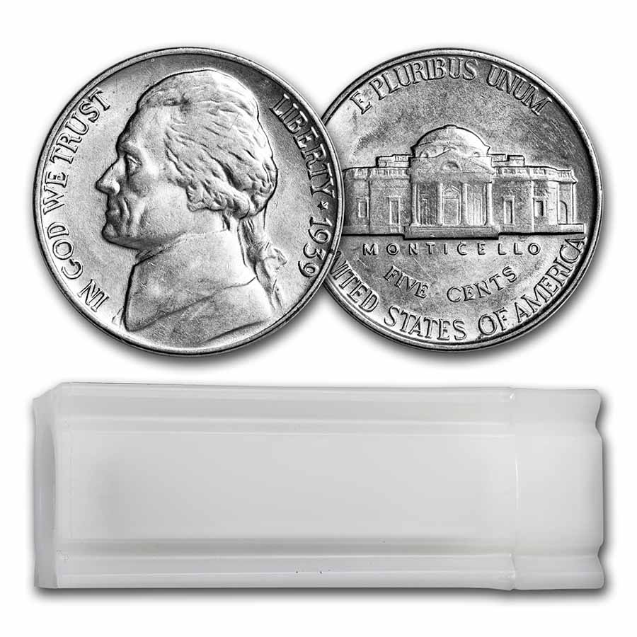 Buy 1939 Jefferson Nickel 40-Coin Roll BU