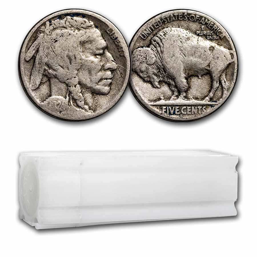 Buy 1924-S Buffalo Nickel 40-Coin Roll Avg Circ