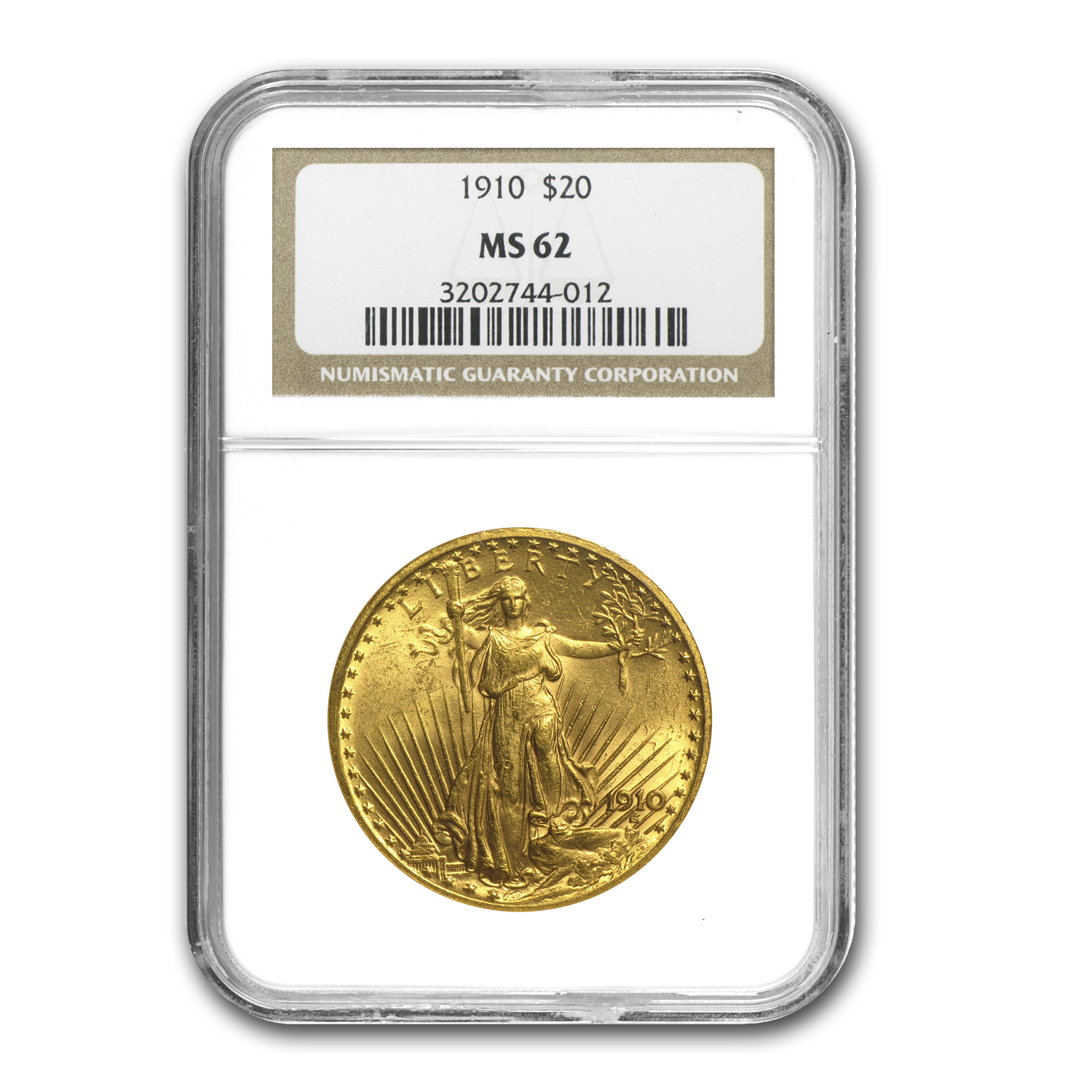 Buy 1910 $20 Saint-Gaudens Gold Double Eagle MS-62 NGC