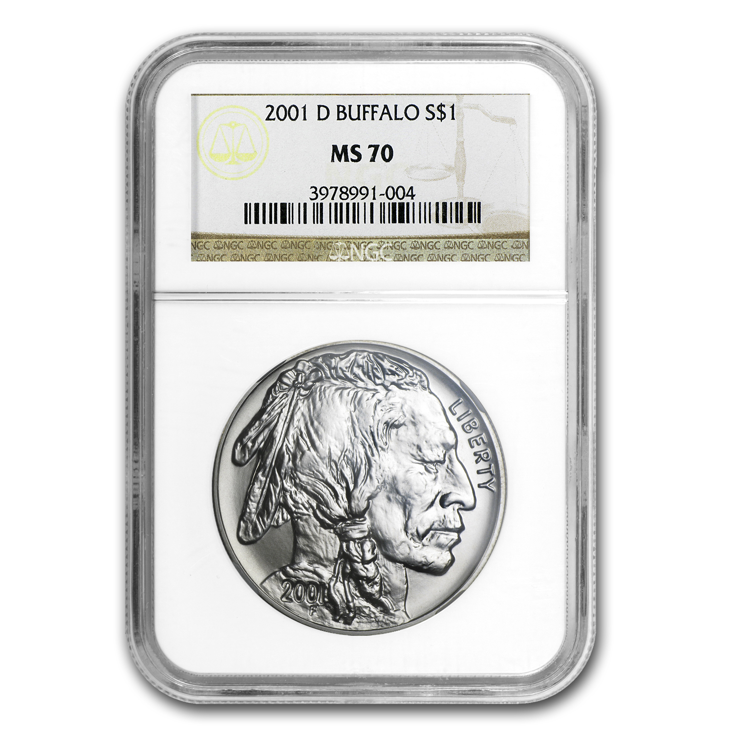Buy 2001-D Buffalo $1 Silver Commem MS-70 NGC