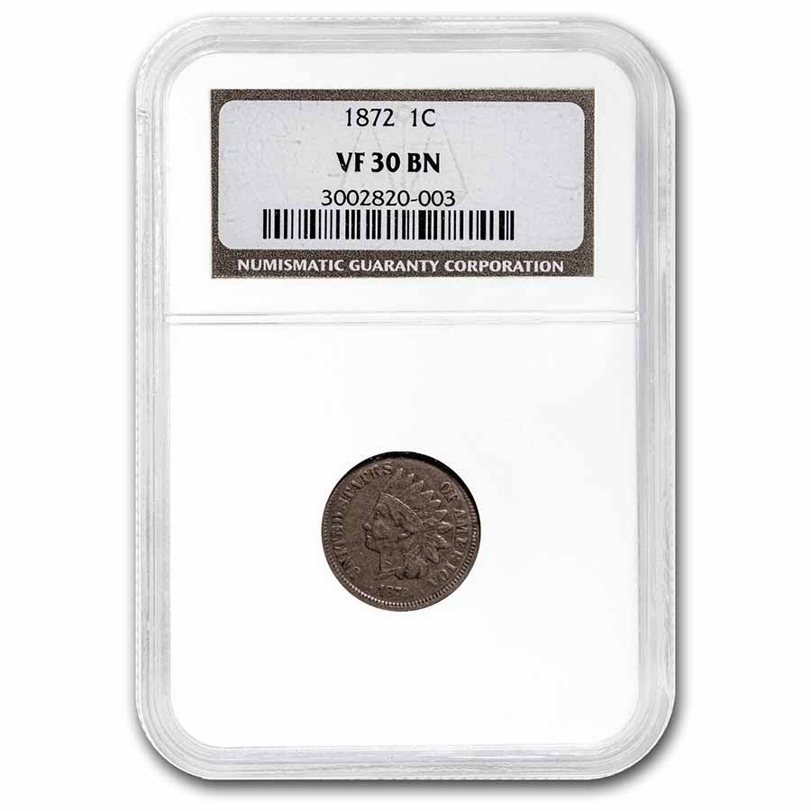 Buy 1872 Indian Head Cent VF-30 NGC (Brown)