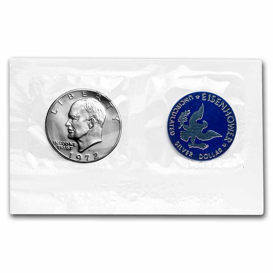 Buy 1972-S 40% Silver Eisenhower Dollar BU (Blue Mint Envelope)