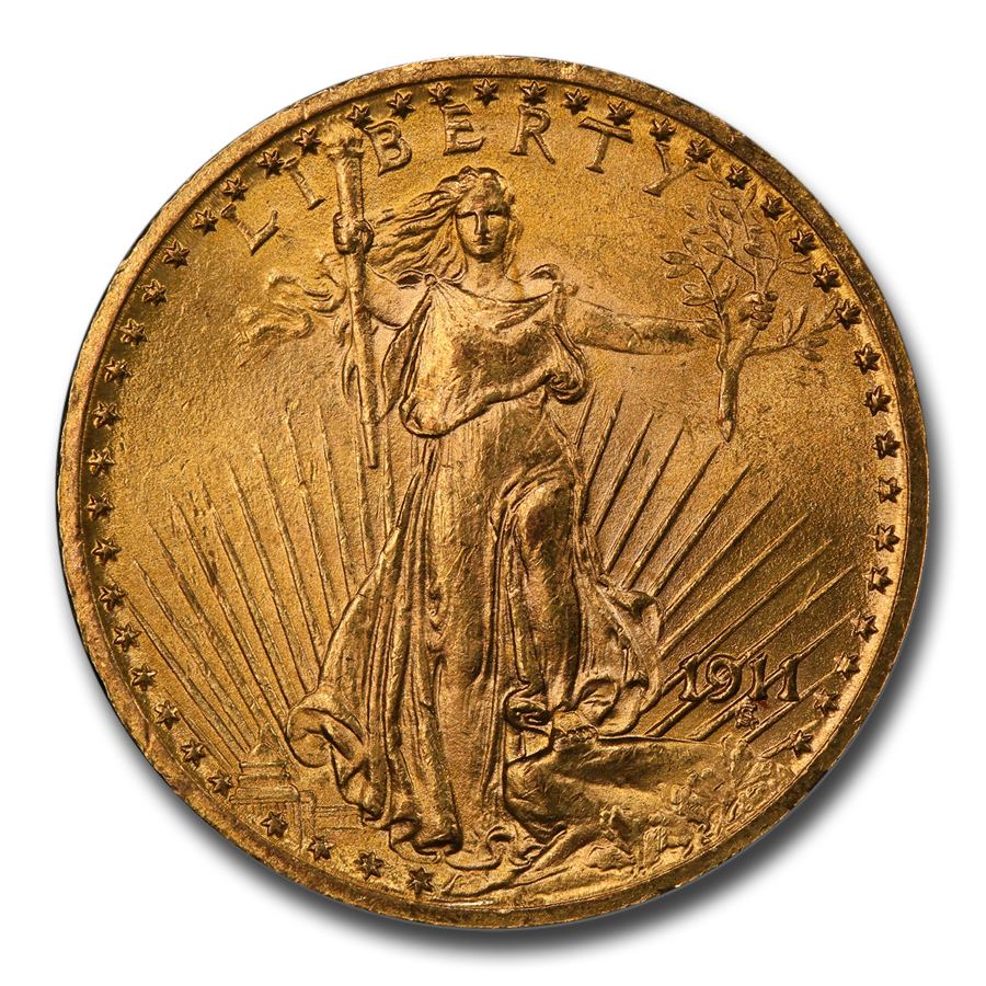 Buy 1911 $20 Saint-Gaudens Gold Double Eagle MS-63 PCGS CAC