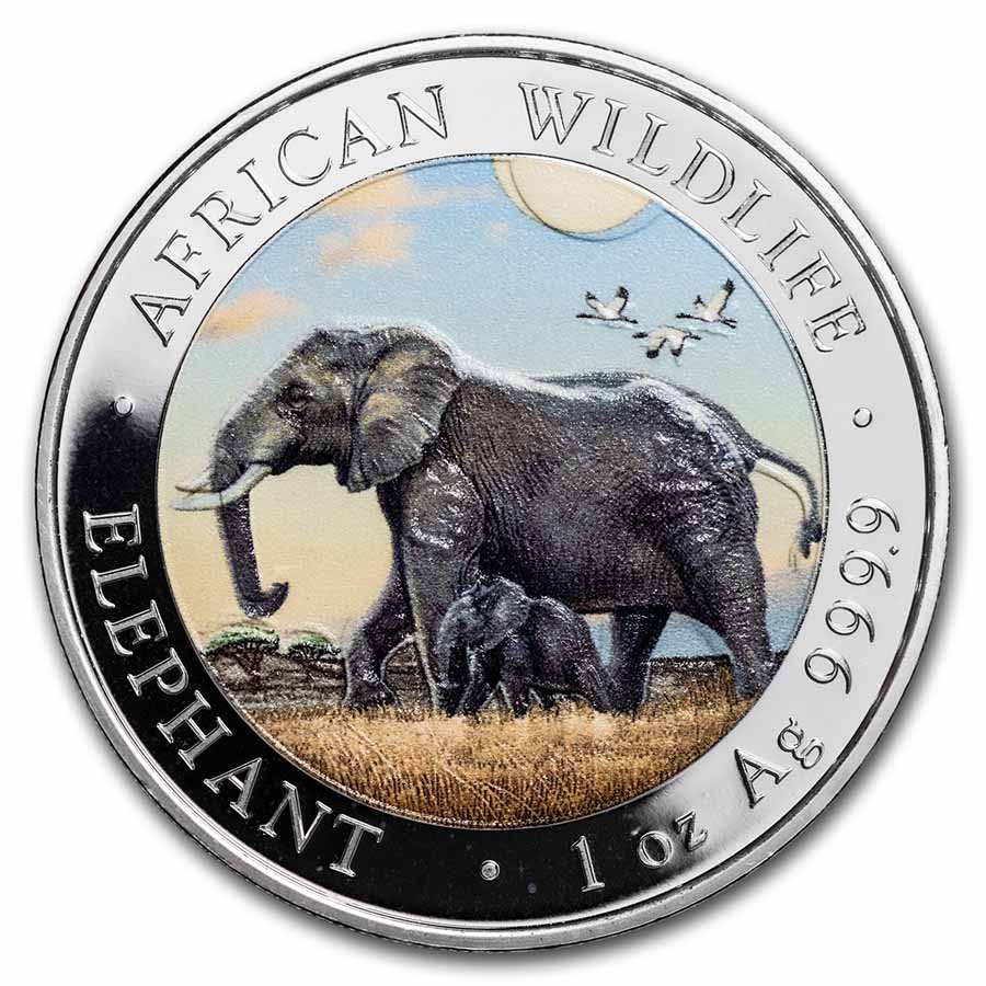 Buy 2022 Somalia 1 oz Silver Elephant (Colorized)