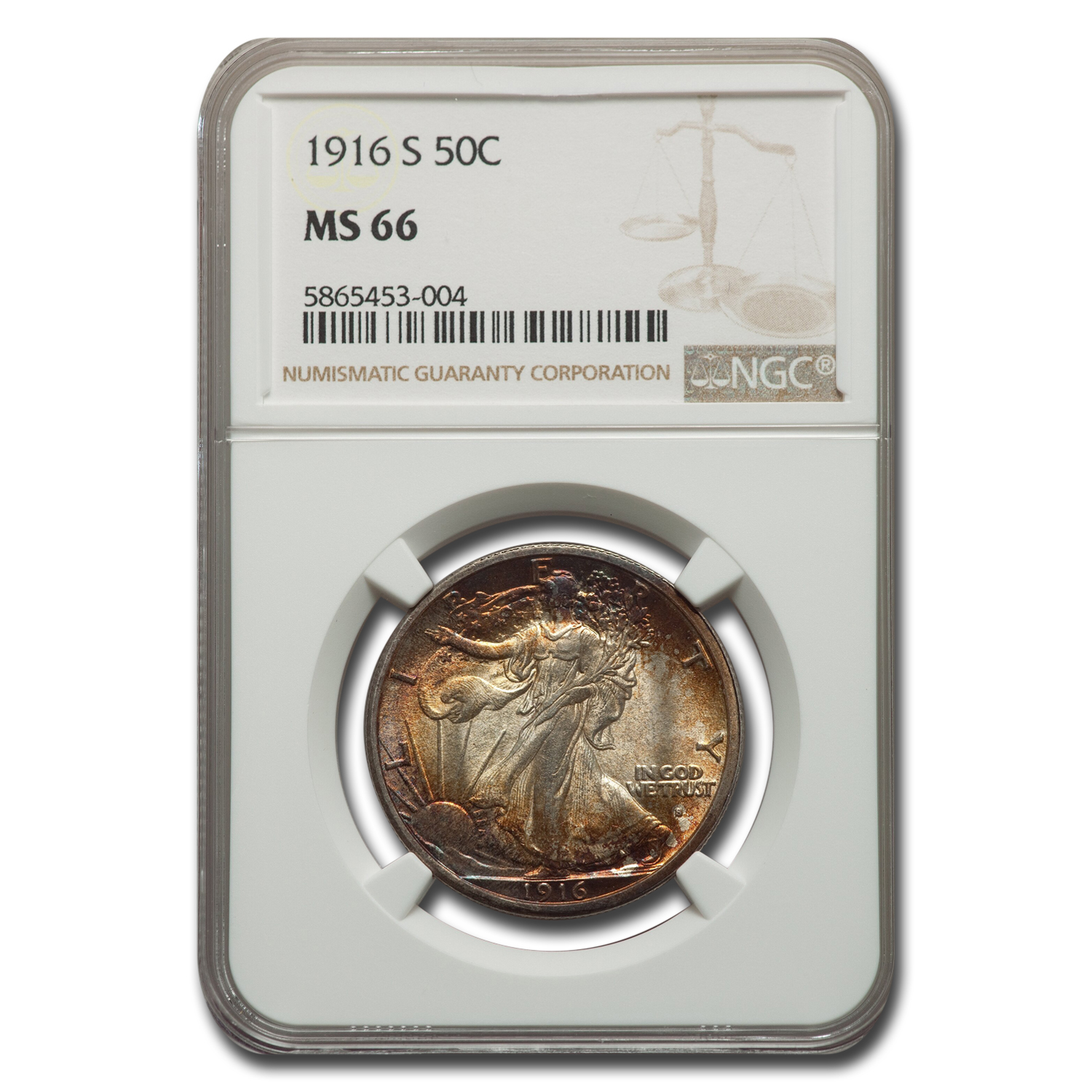 Buy 1916-S Walking Liberty Half Dollar MS-66 NGC