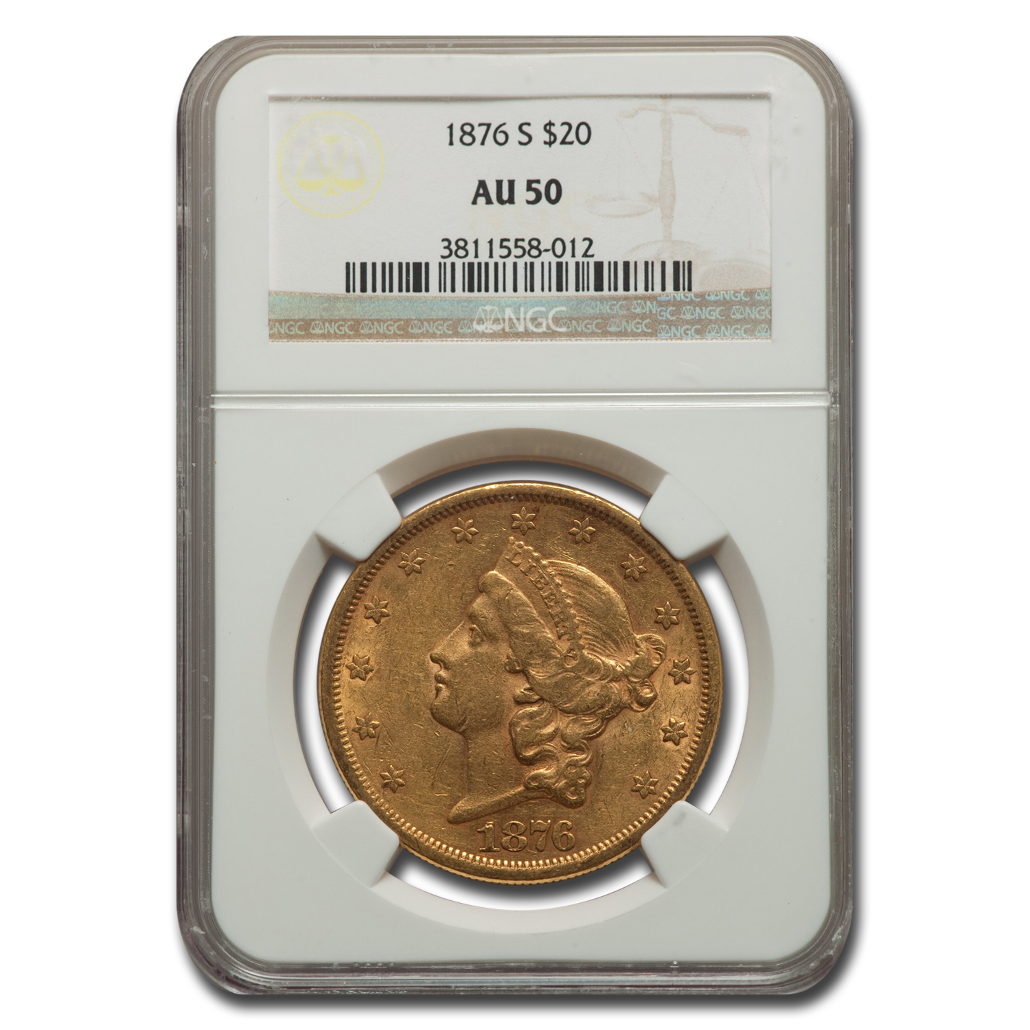 Buy 1876-S $20 Liberty Gold Double Eagle AU-50 NGC