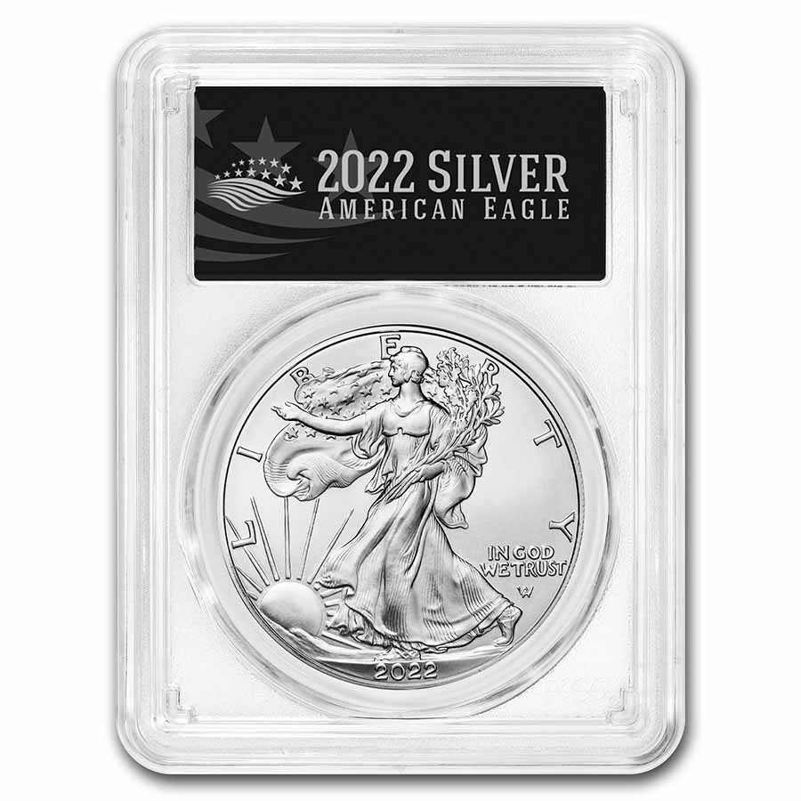 Buy 2022 American Silver Eagle MS-70 PCGS (FDI, Black Label)