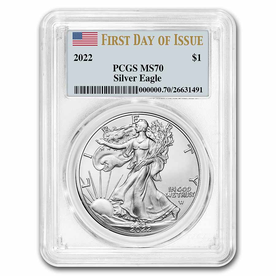 Buy 2022 American Silver Eagle MS-70 PCGS (First Day of Issue)