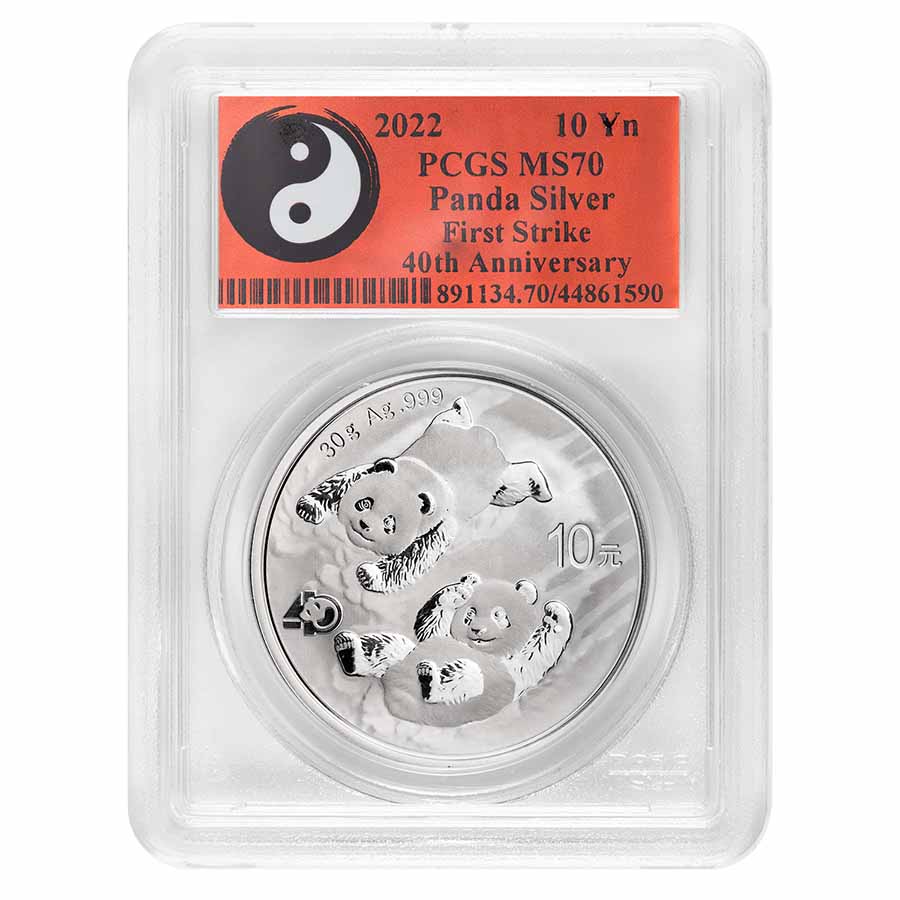 Buy 2022 China Silver Panda MS-70 PCGS (FS, 40th Anniv. Yin-Yang)