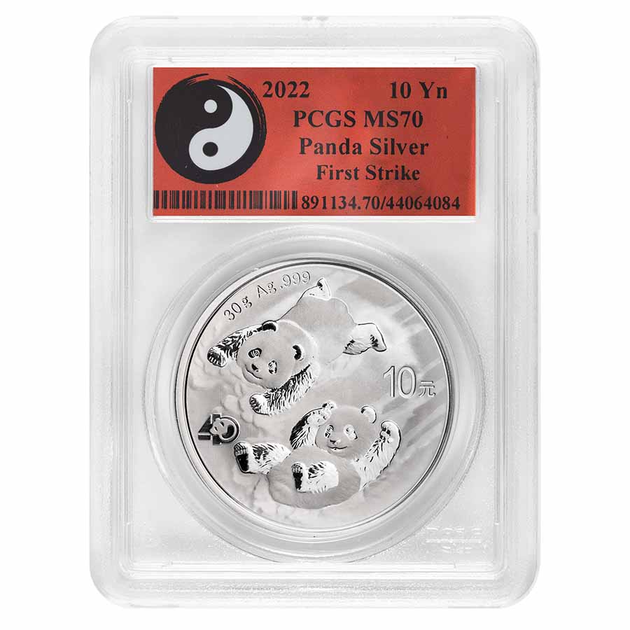 Buy 2022 China 30 gram Silver Panda MS-70 PCGS (FS, Yin-Yang)