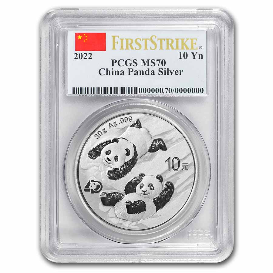 Buy 2022 China 30 gram Silver Panda MS-70 PCGS (FS, Flag Label)