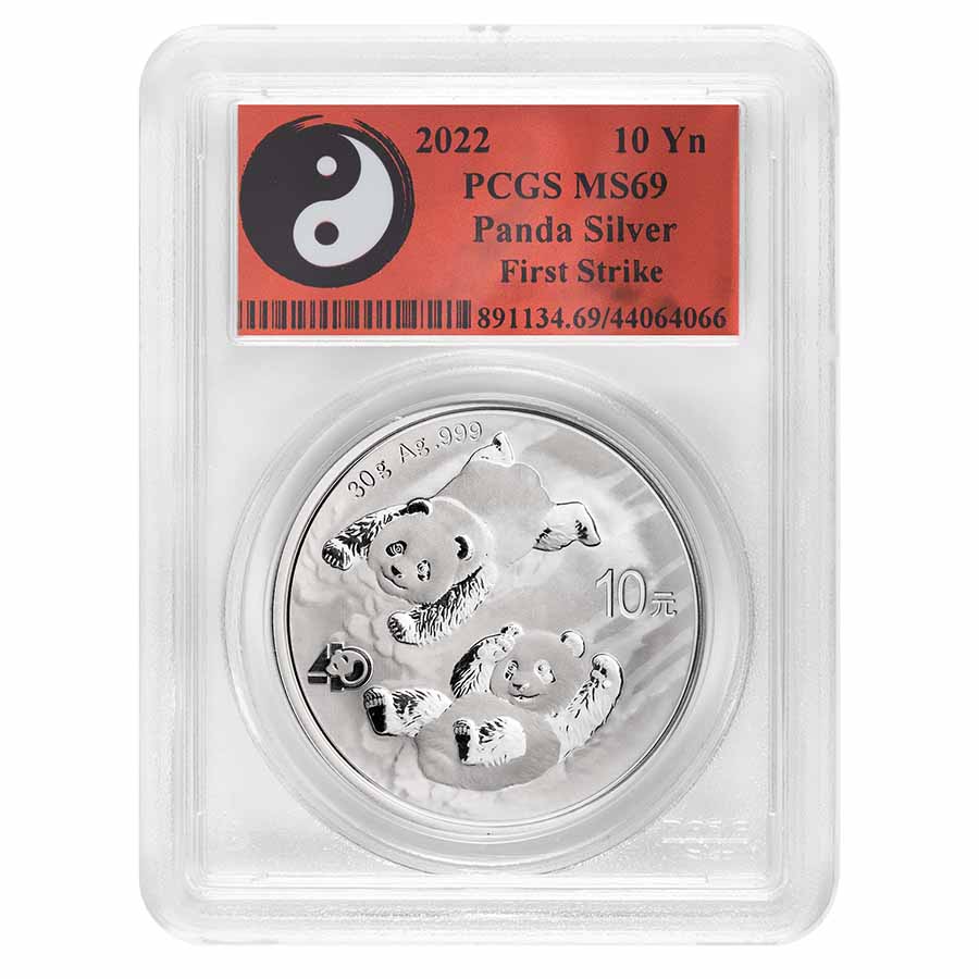 Buy 2022 China 30 gram Silver Panda MS-69 PCGS (FS, Yin-Yang)