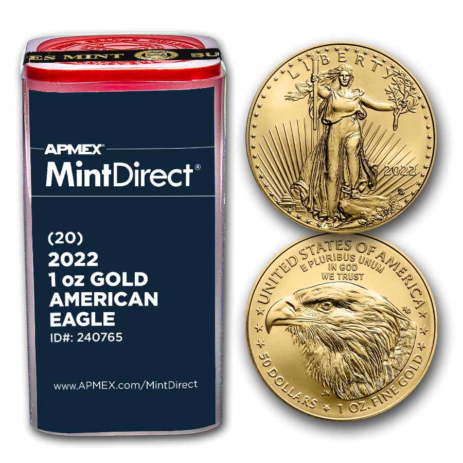Buy 2022 1 oz American Gold Eagle (20-Coin MintDirect? Tube) - Click Image to Close