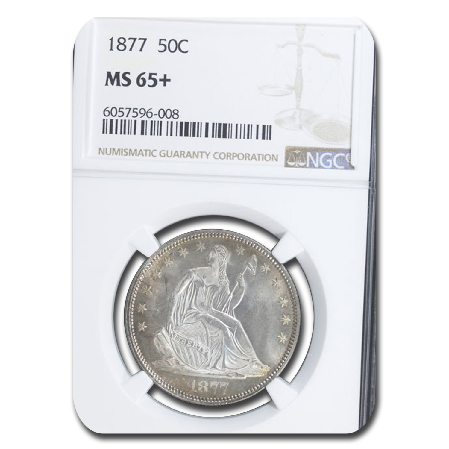 Buy 1877 Liberty Seated Half Dollar MS-65+ NGC